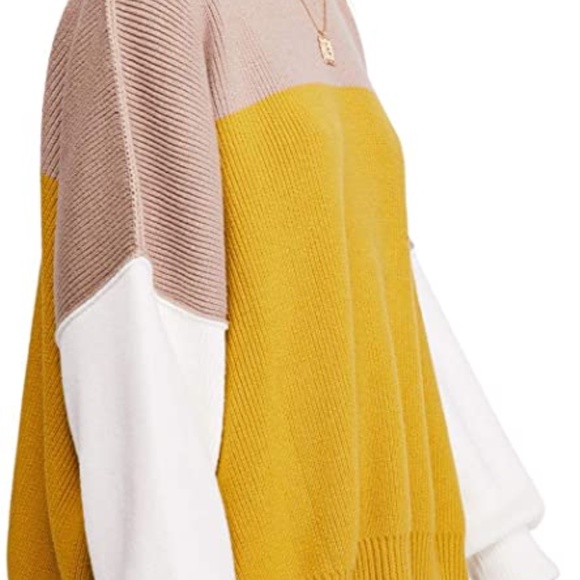 NEW Free People Women's Easy Street Colorblock Sweater SIZE XS SLOUCHY NWT - Picture 4 of 4